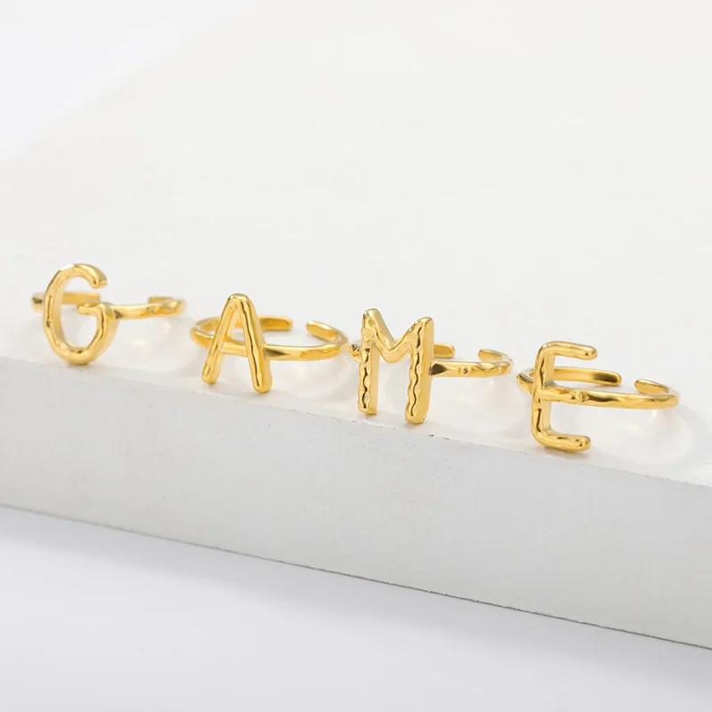 Initial Rings For Women Stainless Steel A-Z Letter Alphabet Ring Gold Silver Color Ring 2020 Costume Jewelry Gift Anillos Mujer 
Initial Rings For Women Stainless Steel A-Z Letter Alphabet Ring Gold Silver Color Ring 2020 Costume Jewelry Gift Anillos Mujer