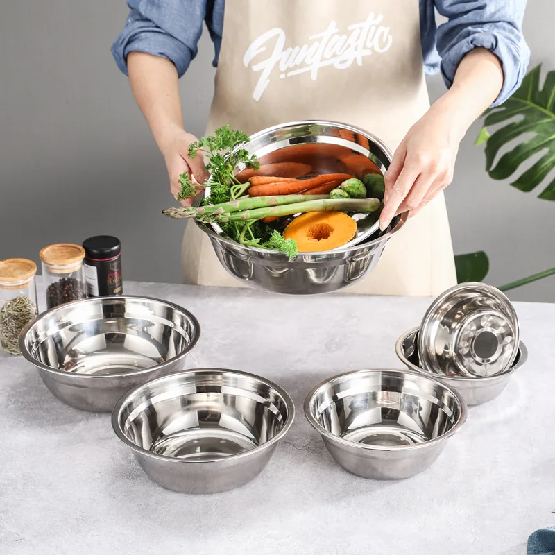 16-26CM Stainless Steel Soup Plates Thicken Round Salad Bowl Fruit Dessert Dish Durable Tableware Restaurant Kitchen Utensils
16-26CM Stainless Steel Soup Plates Thicken Round Salad Bowl Fruit Dessert Dish Durable Tableware Restaurant Kitchen Utensils