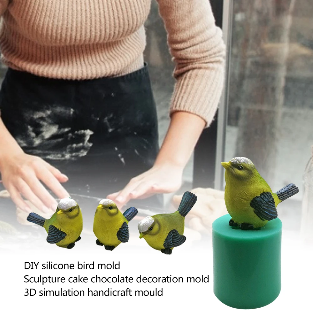 

3D Three Dimensional Parrot Bird Shape Decoration Mold Resin Plaster Ice Sculpture Salt Sculpture Silicone Mold