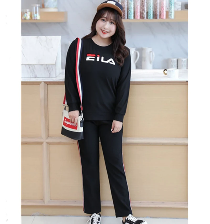 8XL Woman Plus Size 2 Pieces Sets Tracksuits Letter Print Autumn Large Size T-Shirt Top+Pants Suits Casual 2 Pcs Set Sportswear 
8XL Woman Plus Size 2 Pieces Sets Tracksuits Letter Print Autumn Large Size T-Shirt Top+Pants Suits Casual 2 Pcs Set Sportswear