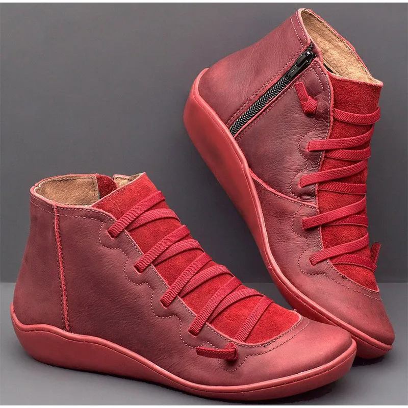 PU Leather Women Zip Ankle Boots Vintage Ladies Flat Cross Strap Woman Platform Shoes Female Casual Women's Botas Mujer
PU Leather Women Zip Ankle Boots Vintage Ladies Flat Cross Strap Woman Platform Shoes Female Casual Women's Botas Mujer