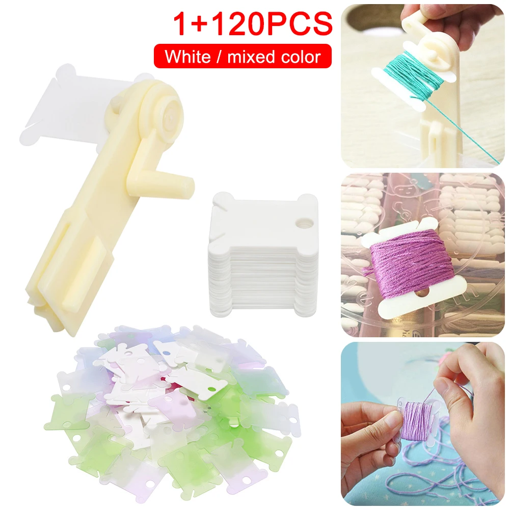 120 Pieces Floss Bobbins with Floss Winder for DIY Craft Embroidery Sewing Cross Stitch
120 Pieces Floss Bobbins with Floss Winder for DIY Craft Embroidery Sewing Cross Stitch