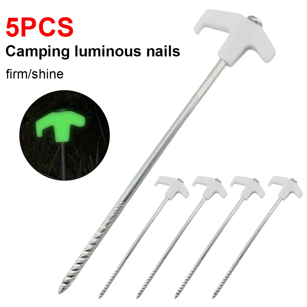 5Pcs Tent Stakes Heavy Duty Glow in the Dark Ground Screw Pegs Luminous Fixed Pegs Nail for Awning Outdoor Camping Accessories
5Pcs Tent Stakes Heavy Duty Glow in the Dark Ground Screw Pegs Luminous Fixed Pegs Nail for Awning Outdoor Camping Accessories