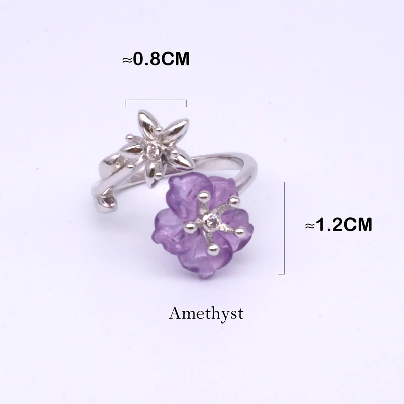 MIQIAO Original Design Natural Amethyst Ring Flower With Stone Adjustable Jewelry Of Female 925 Sterling Silver Women Fashion
MIQIAO Original Design Natural Amethyst Ring Flower With Stone Adjustable Jewelry Of Female 925 Sterling Silver Women Fashion