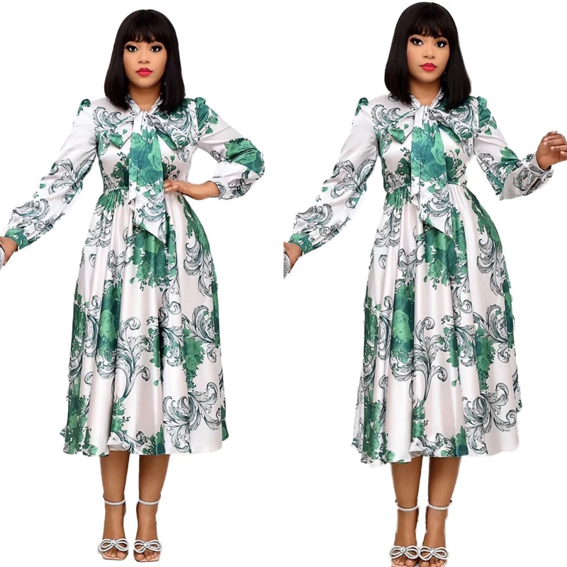 African Clothes for Women Long Sleeve Flower Print Fashion Dress Office Lady High Waist Loose Casual Elegant Dresses Streetwear
African Clothes for Women Long Sleeve Flower Print Fashion Dress Office Lady High Waist Loose Casual Elegant Dresses Streetwear
