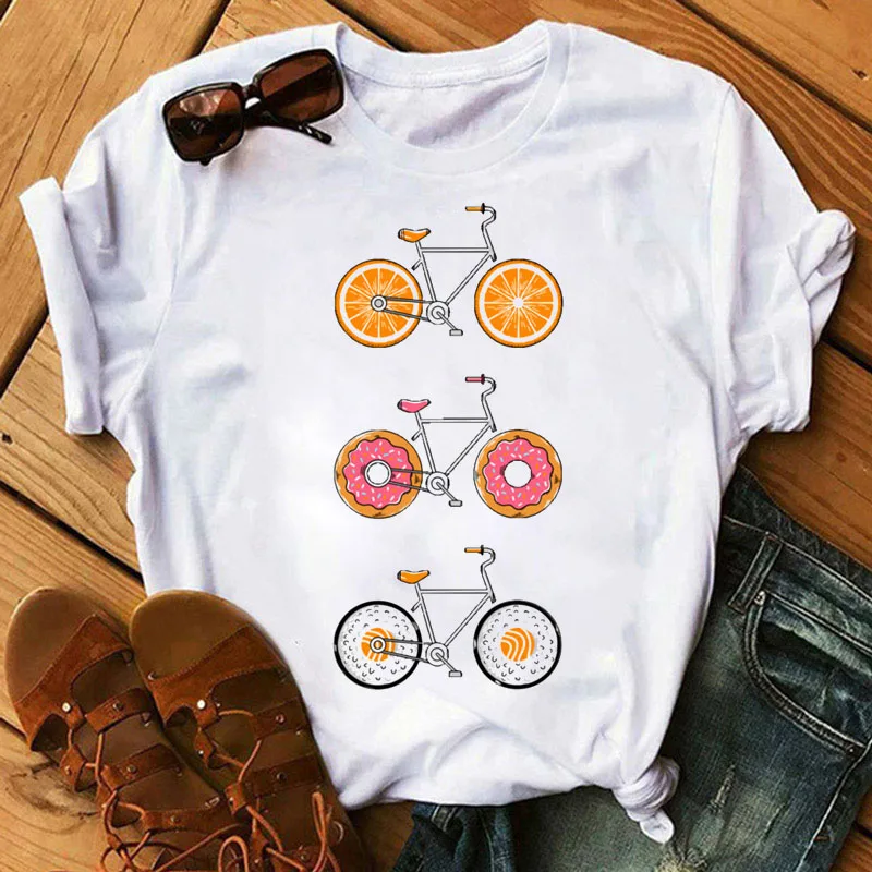 New Women T Shirt Funny Bicycle with Sunflower Women Tshirt Summer Harajuku Short Sleeve White T Shirts Casual Woman Tops Tees
New Women T Shirt Funny Bicycle with Sunflower Women Tshirt Summer Harajuku Short Sleeve White T Shirts Casual Woman Tops Tees