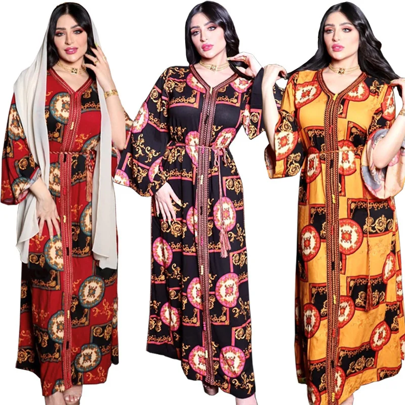 Ramadan Eid Muslim Print Abaya V Neck Vestidos Arab Maxi Dress Islamic Hijab African Dashiki Jalabiya Long Robe Gowns Musulmane
Ramadan Eid Muslim Print Abaya V Neck Vestidos Arab Maxi Dress Islamic Hijab African Dashiki Jalabiya Long Robe Gowns Musulmane