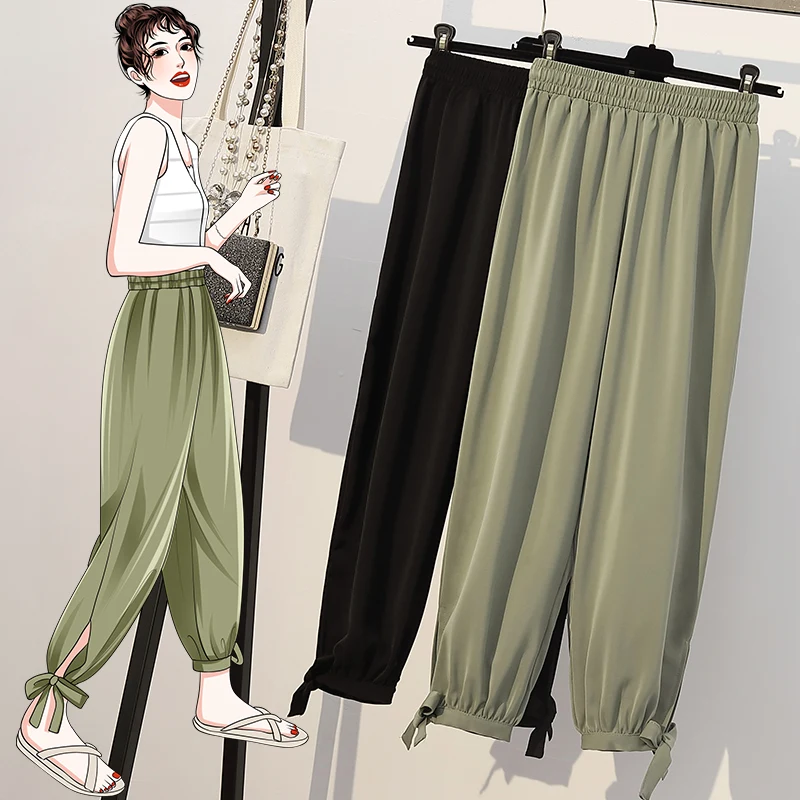 Women Pants Student 2021 New Spring And Summer Bow Loose Thin Female Ankle-Length Pants Teenager Girls Black Green N98
Women Pants Student 2021 New Spring And Summer Bow Loose Thin Female Ankle-Length Pants Teenager Girls Black Green N98