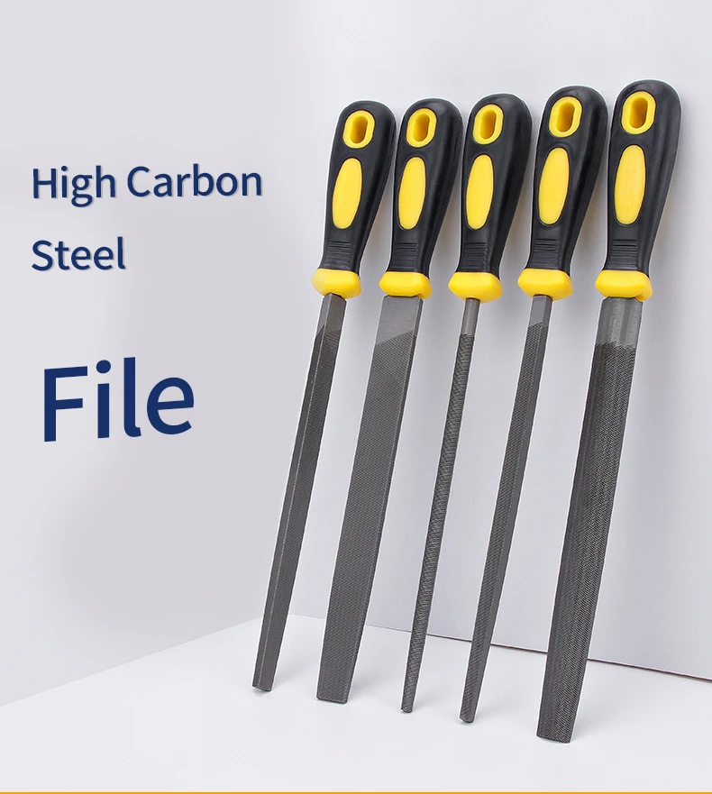 6/8/10/12 Inch Steel File Woodworking Triangle Semicircle Square File High Carbon Steel Forged Grinding Tool With Rubber Handle
6/8/10/12 Inch Steel File Woodworking Triangle Semicircle Square File High Carbon Steel Forged Grinding Tool With Rubber Handle