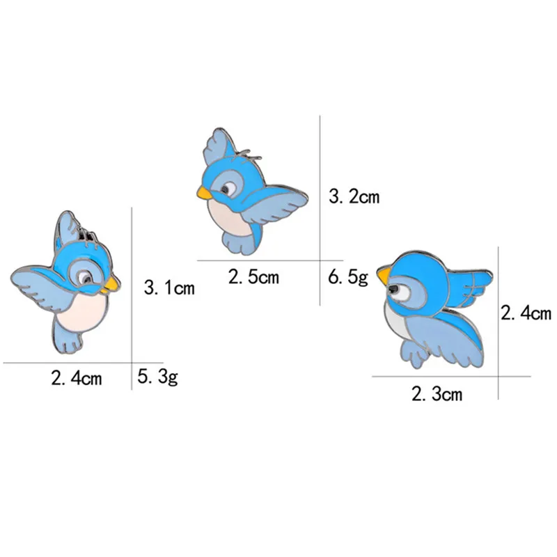 3pcs/set Cute Enamel Blue Bird Pin Cartoon Flying Animal Brooch Denim Pin Buckle Shirt Badge Gift For Kids Popular Jewelry
3pcs/set Cute Enamel Blue Bird Pin Cartoon Flying Animal Brooch Denim Pin Buckle Shirt Badge Gift For Kids Popular Jewelry