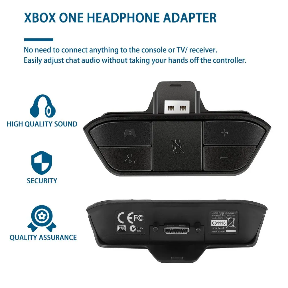 Черный стерео гарнитура адаптер аудио наушники конвертер для microsoft Xbox One