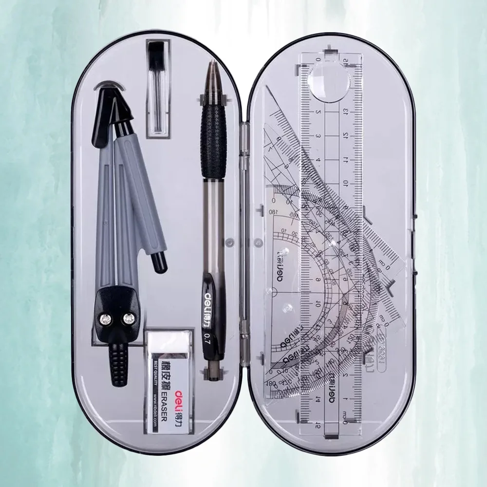 1 Set Staitionery Kit Compasses Straight Ruler Triangle Ruler Eraser Set Drawing Tools Set for Students
1 Set Staitionery Kit Compasses Straight Ruler Triangle Ruler Eraser Set Drawing Tools Set for Students