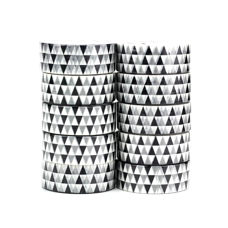 NEW 10pcs/Lot Decorative Black and White Triangles Japanese Washi Tapes for Bullet Journal Adhesive Masking Tape Cute Stationery
NEW 10pcs/Lot Decorative Black and White Triangles Japanese Washi Tapes for Bullet Journal Adhesive Masking Tape Cute Stationery