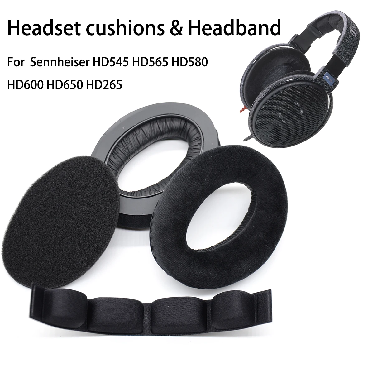 New Replacement Ear Pads Velvet Earpads Earmuffs with Headband For Sennheise HD545 HD565 HD580 HD600 HD650 HD265 Headphones
New Replacement Ear Pads Velvet Earpads Earmuffs with Headband For Sennheise HD545 HD565 HD580 HD600 HD650 HD265 Headphones
