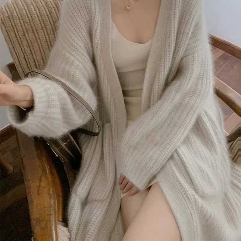 Women 2021 Spring Autumn Lazy V-neck Oversize Long Cashmere Sweater Cardigans New Female Thick Casual Loose Outwear Jacket
Women 2021 Spring Autumn Lazy V-neck Oversize Long Cashmere Sweater Cardigans New Female Thick Casual Loose Outwear Jacket