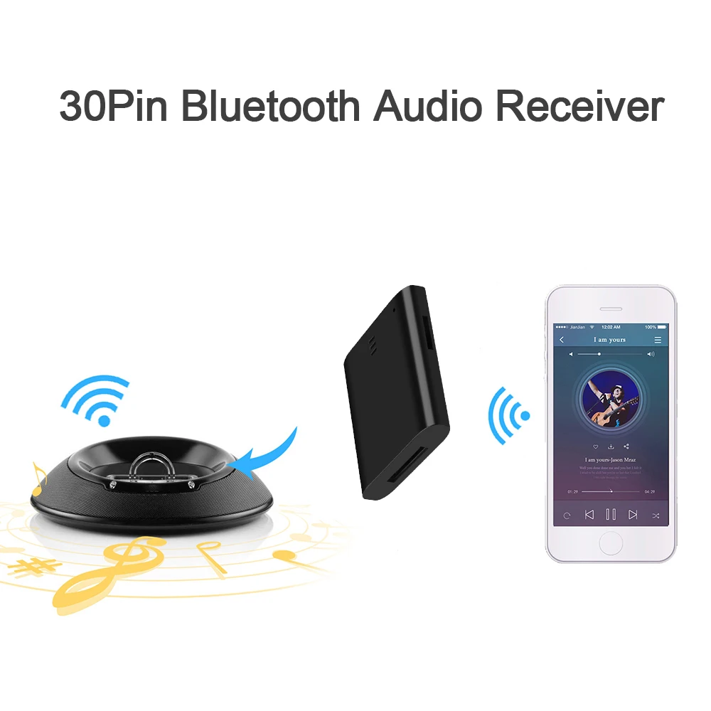 Новый беспроводной Bluetooth v2.0 A2DP музыкальный приемник адаптер для iPod iPhone 30 Pin Dock