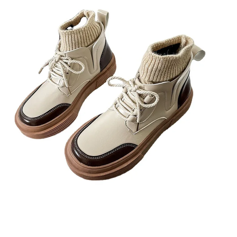 2022 New Round Heads Sear Three Thick With Socks Autumn And Winter Plus Velvet Single Boots British Wind Martin Boots Female
2022 New Round Heads Sear Three Thick With Socks Autumn And Winter Plus Velvet Single Boots British Wind Martin Boots Female