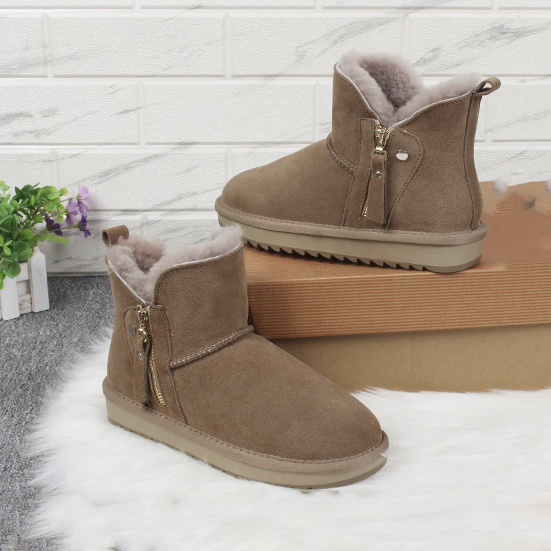 2021 New Fashion zipper Genuine Cowhide Leather Natural Wool Women Snow Boots Warm Ladies Winter Ankle Boots
2021 New Fashion zipper Genuine Cowhide Leather Natural Wool Women Snow Boots Warm Ladies Winter Ankle Boots