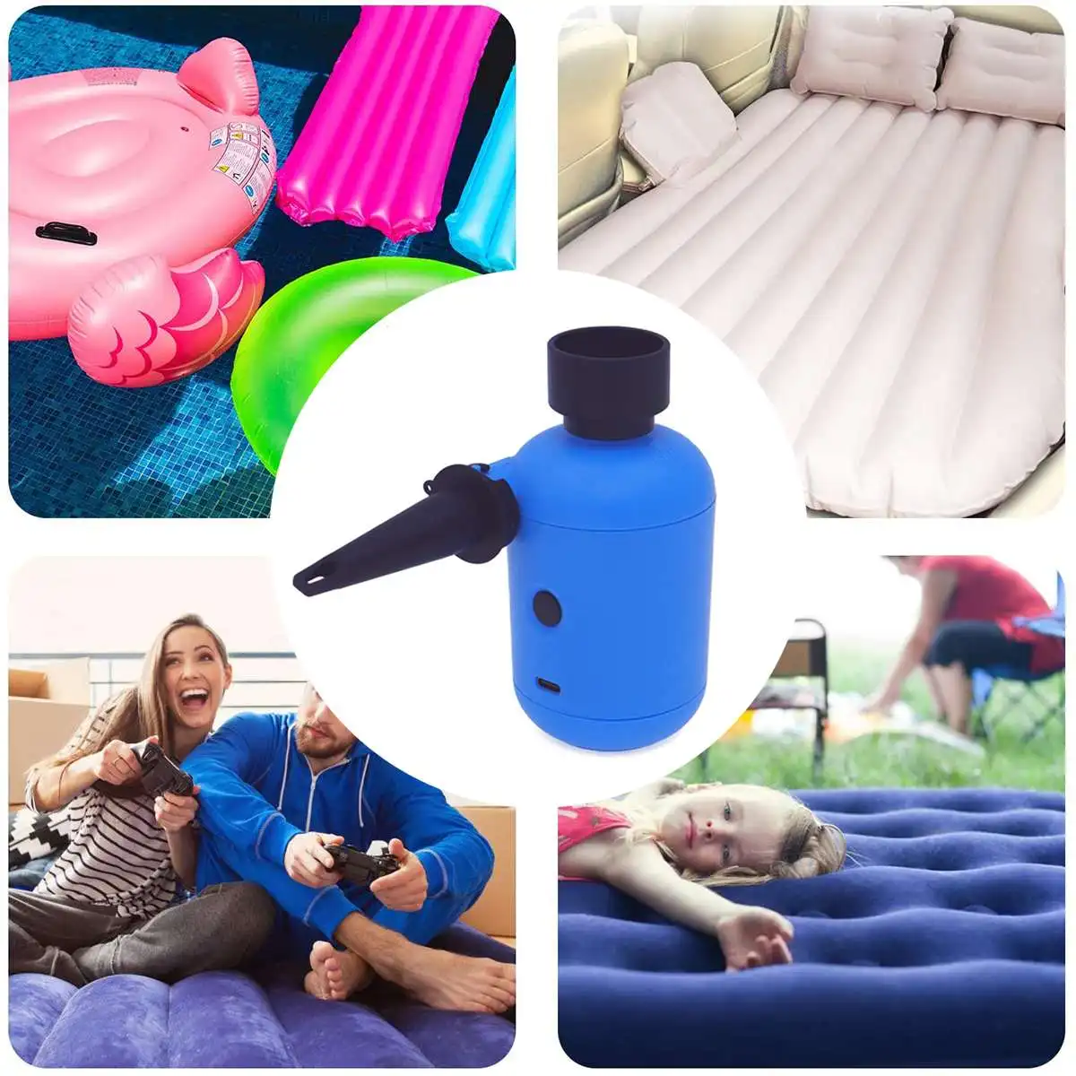 Portable 5V USB Mini Electric Air Pump Rechargeable Inflate Deflate Pumps with 3 Nozzles Car Inflator Electropump Tool Outdoor
Portable 5V USB Mini Electric Air Pump Rechargeable Inflate Deflate Pumps with 3 Nozzles Car Inflator Electropump Tool Outdoor