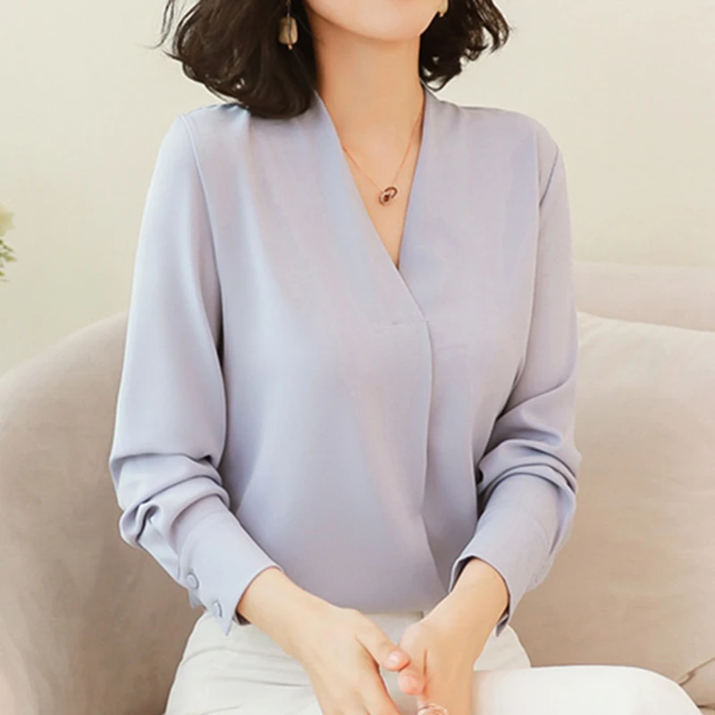 Korean Fashion Chiffon Blouse Shirt Elegant Women Long Sleeve Blouses Woman V-neck White OL Shirt Plus Size Blusas Mujer De Moda
Korean Fashion Chiffon Blouse Shirt Elegant Women Long Sleeve Blouses Woman V-neck White OL Shirt Plus Size Blusas Mujer De Moda