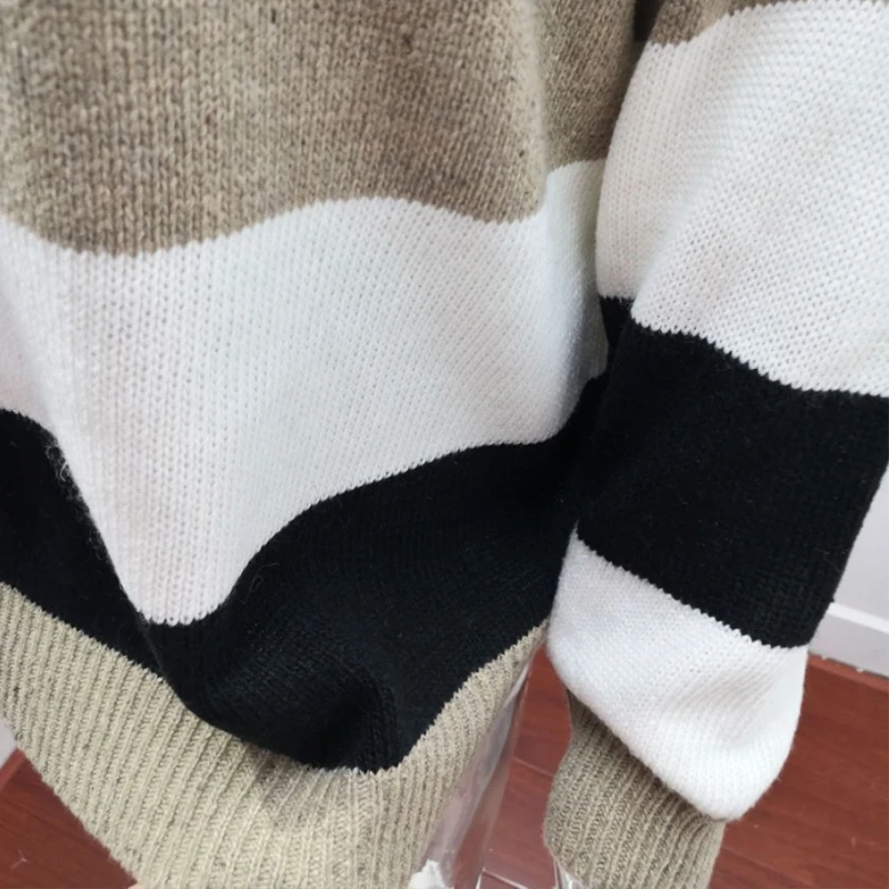 Casual Striped Sweater Autumn Winter Thick Sweaters Jumper Women's Knitted Pullover Wear Inside Long Sleeve Tops Female Women
Casual Striped Sweater Autumn Winter Thick Sweaters Jumper Women's Knitted Pullover Wear Inside Long Sleeve Tops Female Women