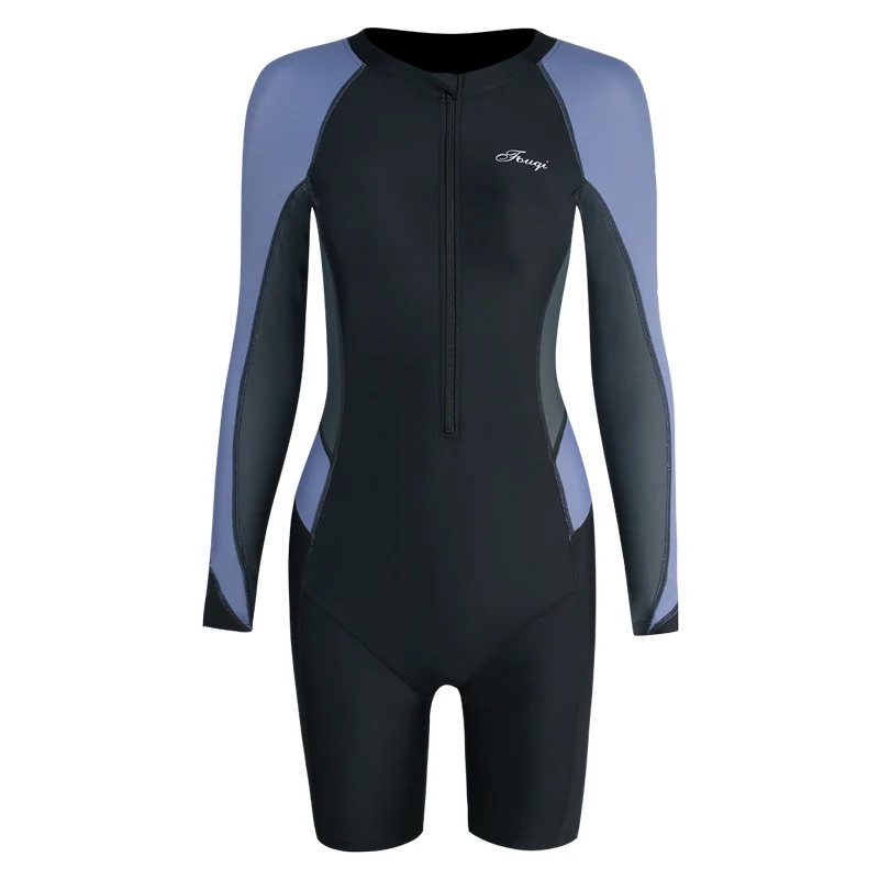 Women's One Piece Zip Surfing Swimsuit Boyshorts Long Sleeve Athletic Swimwear Bathing Suit Sunscreen UPF50+ Rash Guard Kneesuit
Women's One Piece Zip Surfing Swimsuit Boyshorts Long Sleeve Athletic Swimwear Bathing Suit Sunscreen UPF50+ Rash Guard Kneesuit