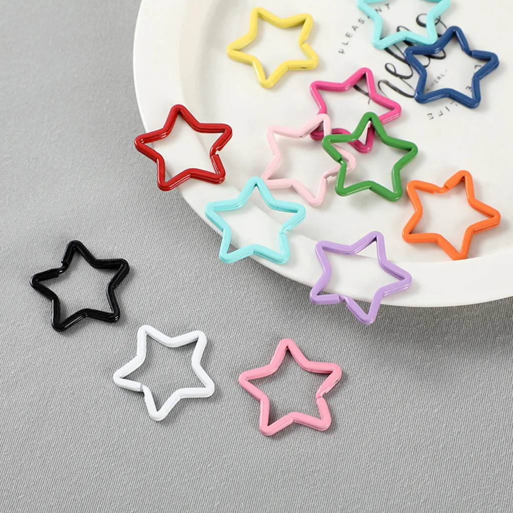 10pcs/lot colorful Split Ring five-pointed Star Keychains Metal Key Chain Ring Split Rings Unisex Keyring Keyfob Accessories DIY
10pcs/lot colorful Split Ring five-pointed Star Keychains Metal Key Chain Ring Split Rings Unisex Keyring Keyfob Accessories DIY