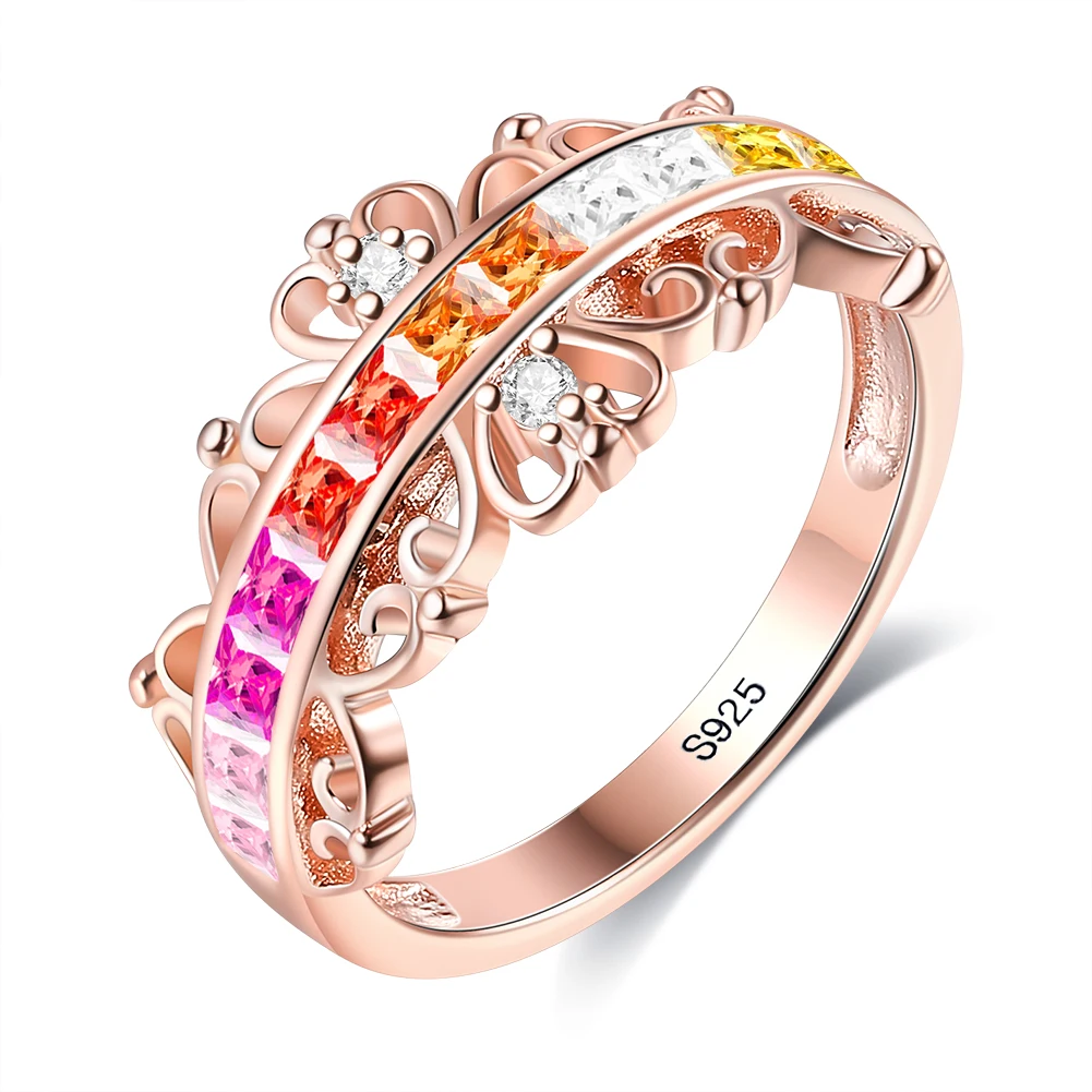 ZEMIOR S925 Sterling Silver Rainbow Rings For Women Cubic Zirconia Crown Pattern Simple Trendy Engagement Rings Fine Jewelry
ZEMIOR S925 Sterling Silver Rainbow Rings For Women Cubic Zirconia Crown Pattern Simple Trendy Engagement Rings Fine Jewelry