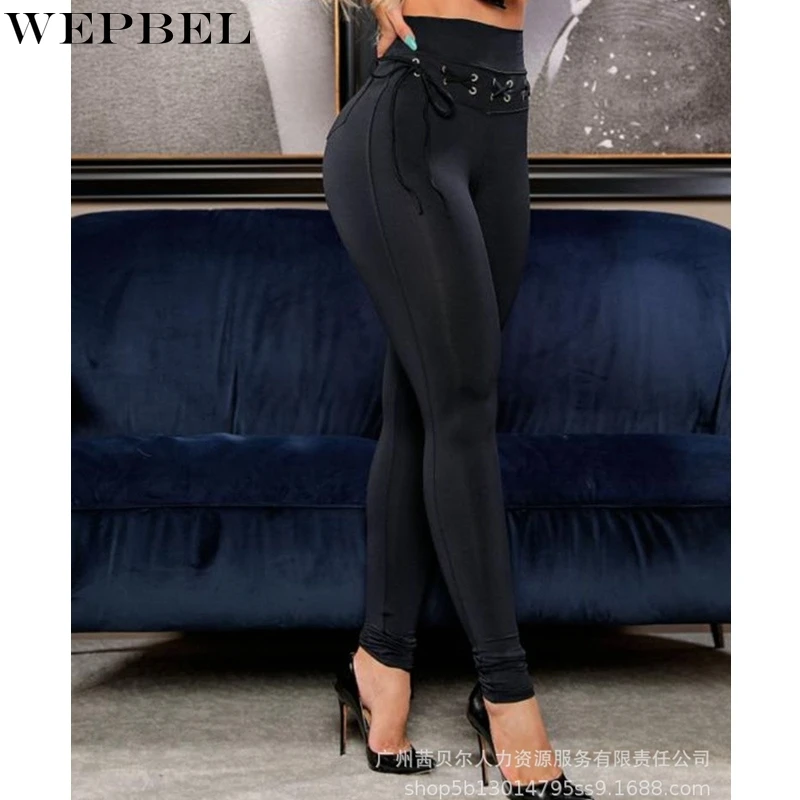 WEPBEL Casual Solid Color Pencil Pants Women's Slim Fit Patchwork Trousers Autumn Fashion High Waist Bandage Pants
WEPBEL Casual Solid Color Pencil Pants Women's Slim Fit Patchwork Trousers Autumn Fashion High Waist Bandage Pants