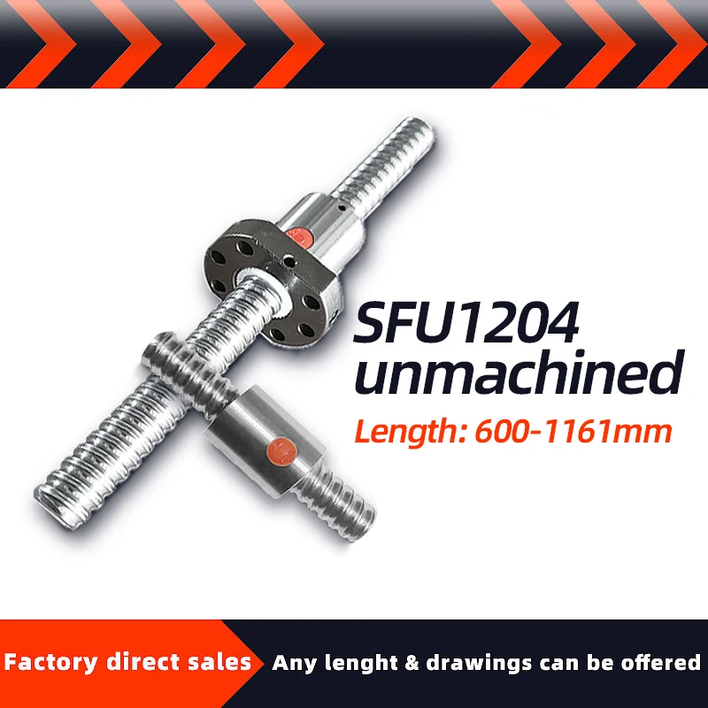 Unmachined ball screw SFU RM1204 C7 600 661 700 800 900 1000 1050 1100mm+ straight round hole nut end machining+1204 ball nut
Unmachined ball screw SFU RM1204 C7 600 661 700 800 900 1000 1050 1100mm+ straight round hole nut end machining+1204 ball nut