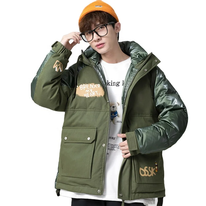 Wholesale new arrival splicing design man winter coats custom padded down men's puffer jacket
Wholesale new arrival splicing design man winter coats custom padded down men's puffer jacket