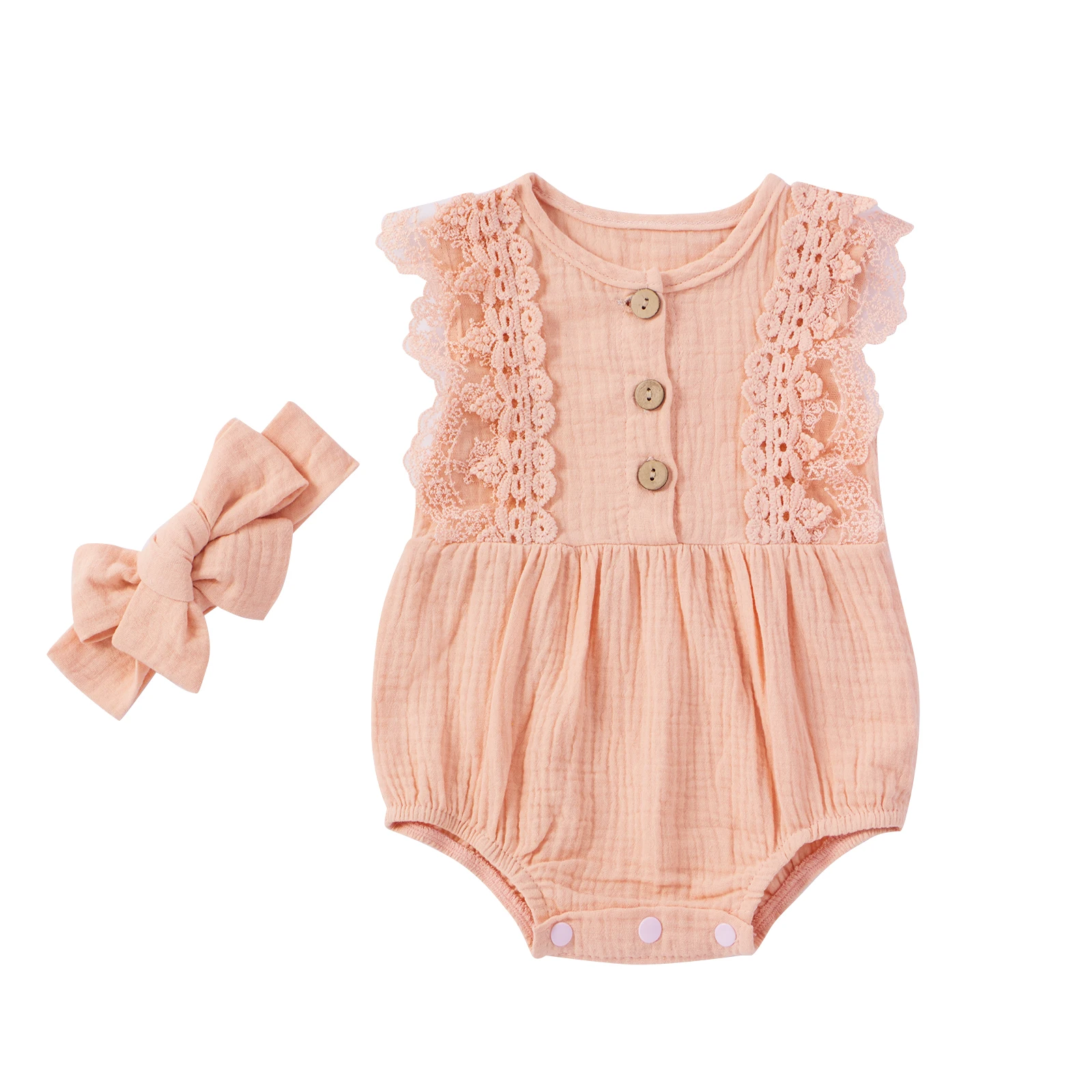 Newborn Baby Summer Clothing Cotton Linen Outfit Sleeveless Lace Romper+Bow Headband Set for 0-12M Baby Girls
Newborn Baby Summer Clothing Cotton Linen Outfit Sleeveless Lace Romper+Bow Headband Set for 0-12M Baby Girls