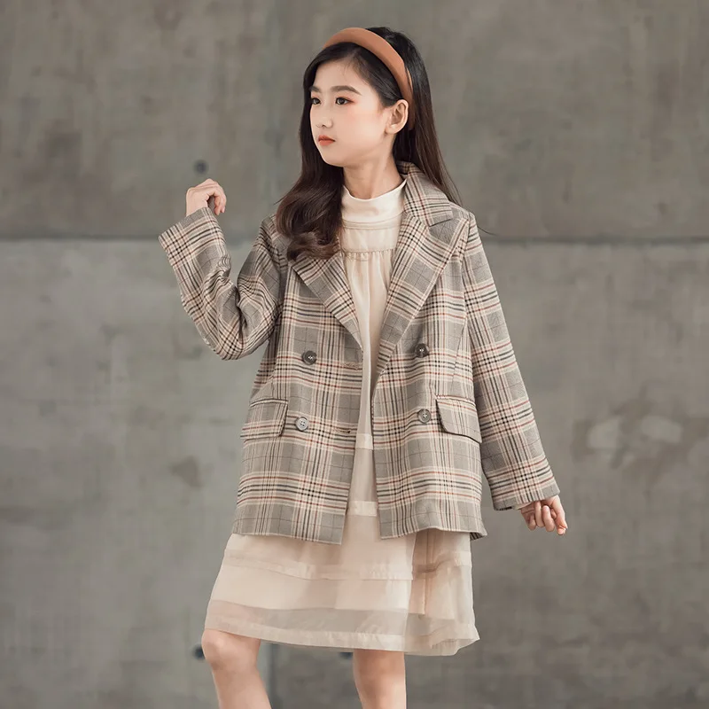 Girls Plaid Blazer Coat Teen Girls Spring Autumn Elegant School Tops 8 10 12 13 14 15 years
Girls Plaid Blazer Coat Teen Girls Spring Autumn Elegant School Tops 8 10 12 13 14 15 years