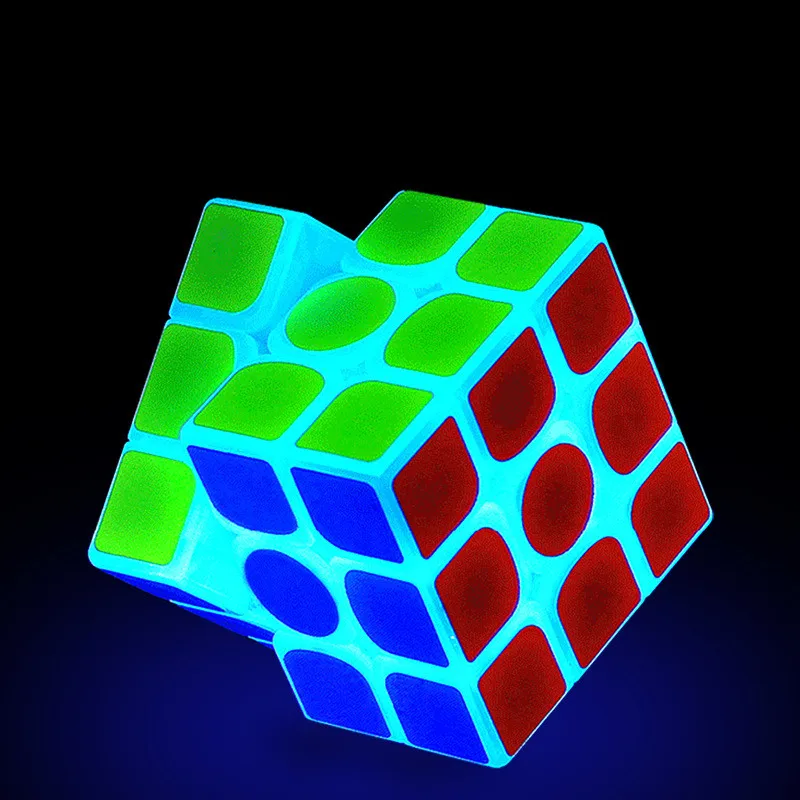 ZCUBE светящийся в темноте магический куб 3x3x3 матовая наклейка синяя светящаяся