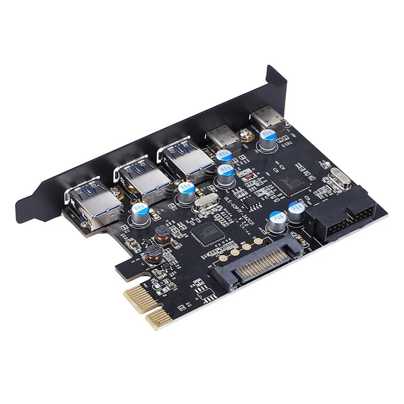 5-Port PCI-E to USB3.0+Type C Expansion Card with Rear SATA Ports PCI Express Card Desktop for Windows XP/7 Vista
5-Port PCI-E to USB3.0+Type C Expansion Card with Rear SATA Ports PCI Express Card Desktop for Windows XP/7 Vista