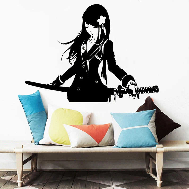 Wall Stickers Samurai Schoolgirl Katana Japanese Akai Anime Vinyl Interior Home Decor Room Decals Removable Murals DW10527 
Wall Stickers Samurai Schoolgirl Katana Japanese Akai Anime Vinyl Interior Home Decor Room Decals Removable Murals DW10527