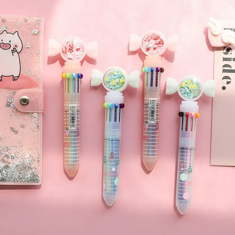 Candy Color Ball Ballpoint Pen 10 In 1 Multi-color Cute Pink Marker Pen Press Ball Pen Creative Student School Office Stationery
Candy Color Ball Ballpoint Pen 10 In 1 Multi-color Cute Pink Marker Pen Press Ball Pen Creative Student School Office Stationery