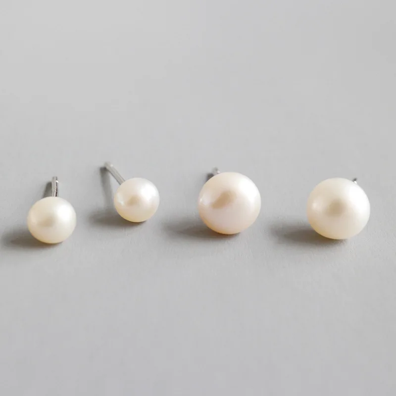 100% S925 Sterling Silver Jewelry Korean natural fresh water pearl Ball simple Stud earring female Woman silver ornaments
100% S925 Sterling Silver Jewelry Korean natural fresh water pearl Ball simple Stud earring female Woman silver ornaments