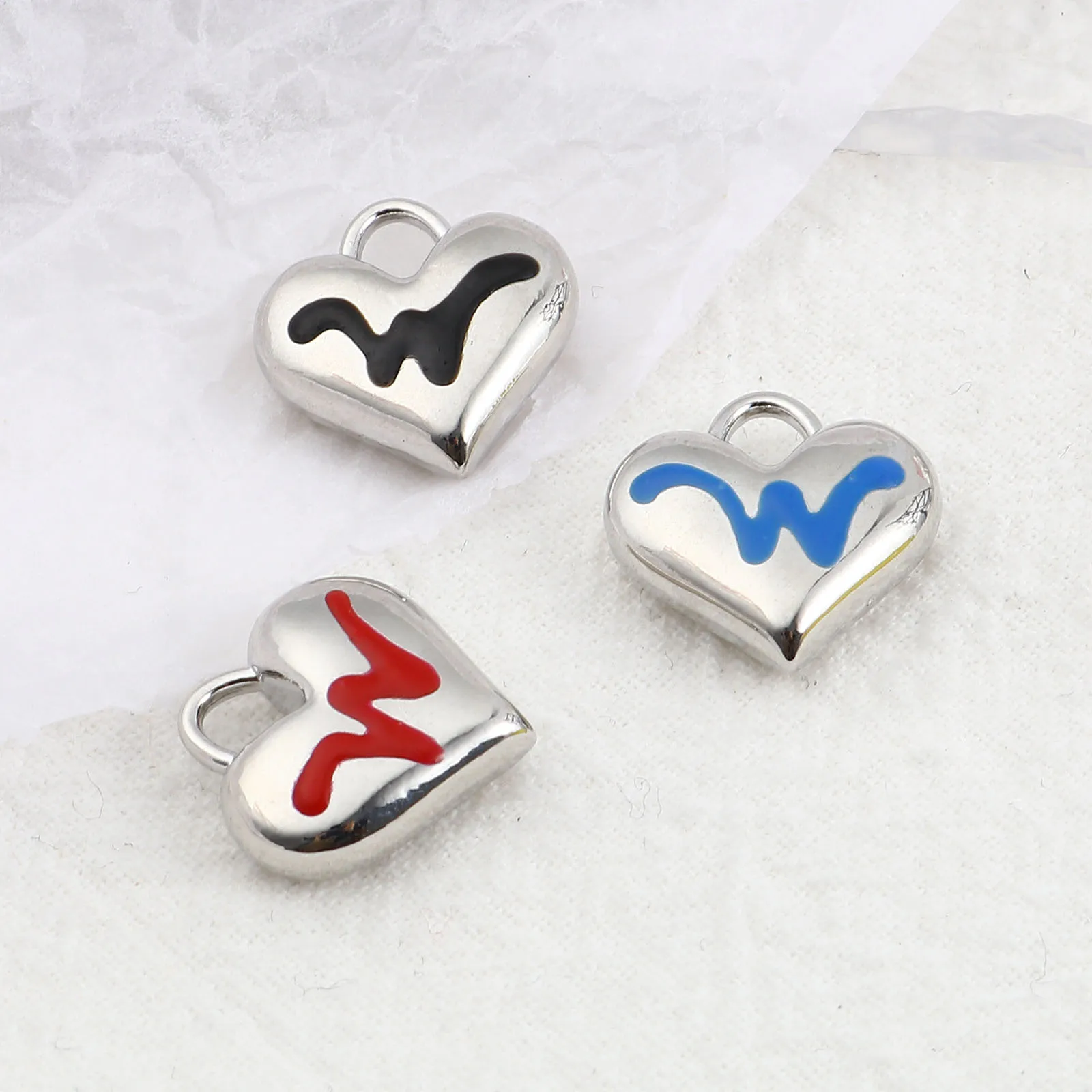 Fashion Valentine's Day Charms Heart Silver Color Metal Multicolor Enamel Pendants DIY Making Necklace Jewelry 17mm x 16mm,5PCs 
Fashion Valentine's Day Charms Heart Silver Color Metal Multicolor Enamel Pendants DIY Making Necklace Jewelry 17mm x 16mm,5PCs