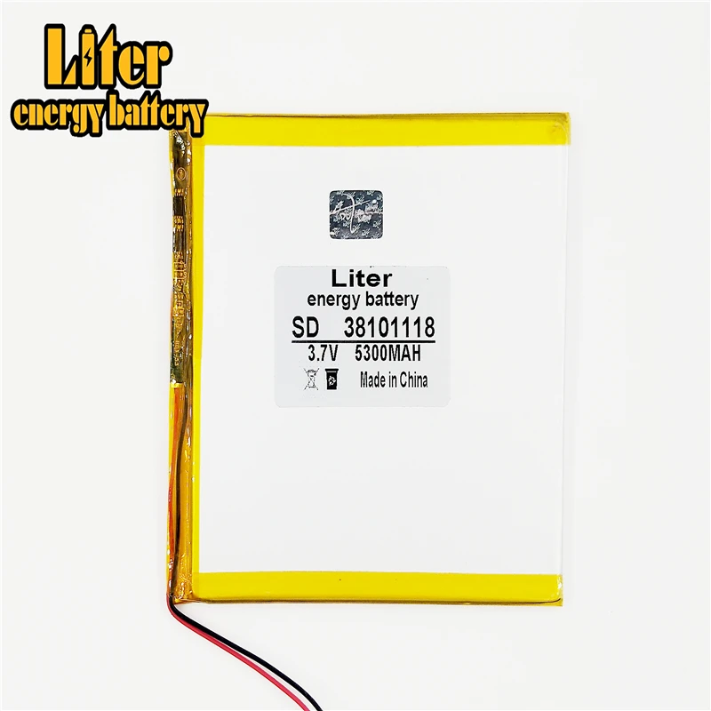 Полимерный 5300mah 3 7 V 38101118 умный дом литий-ионный аккумулятор для 8 дюймов 9 10 |