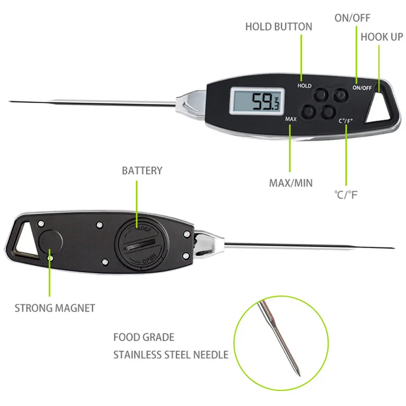 Digital Cooking Thermometer Food Meat Instant Read Thermometer Tools For Kitchen BBQ Picnic Grill Food -20 To +250 Degree
Digital Cooking Thermometer Food Meat Instant Read Thermometer Tools For Kitchen BBQ Picnic Grill Food -20 To +250 Degree