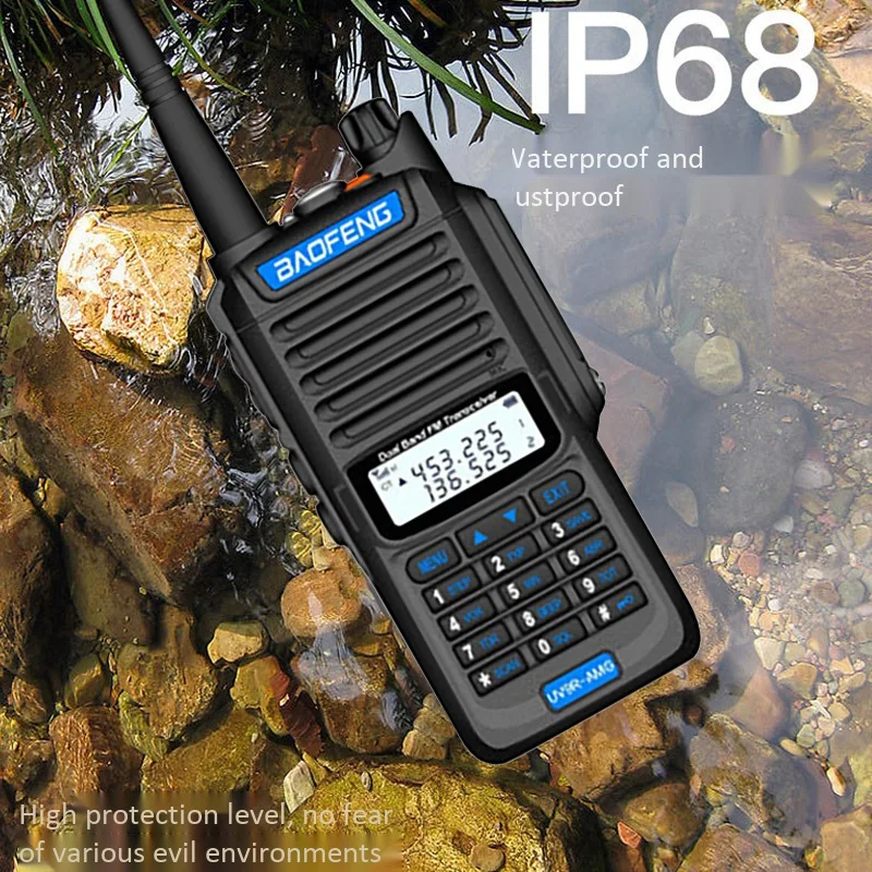 Intercom Baofeng Walkie Talkie UV9R-AMG IP68 Waterproof UV Dual Band Two Way Handheld Radio Sea Land Hotel Civilian Intercom
Intercom Baofeng Walkie Talkie UV9R-AMG IP68 Waterproof UV Dual Band Two Way Handheld Radio Sea Land Hotel Civilian Intercom
