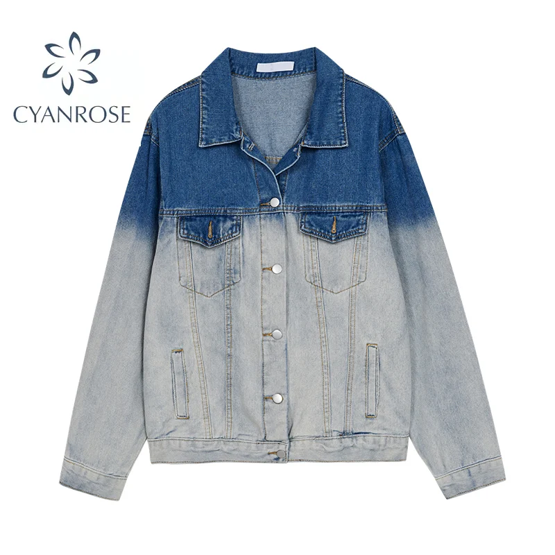 Женская винтажная куртка с отложным воротником, голубое пальто с градиентом, осень 2021 
Женская винтажная куртка с отложным воротником, голубое пальто с градиентом, осень 2021