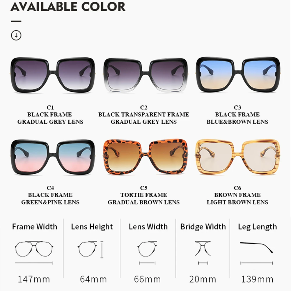 Square Oversized Sunglasses Women 2020 Fashion Goggle Sunglasses Men Gradient Blue Vintage Sun glasses Brand Designer UV400
Square Oversized Sunglasses Women 2020 Fashion Goggle Sunglasses Men Gradient Blue Vintage Sun glasses Brand Designer UV400