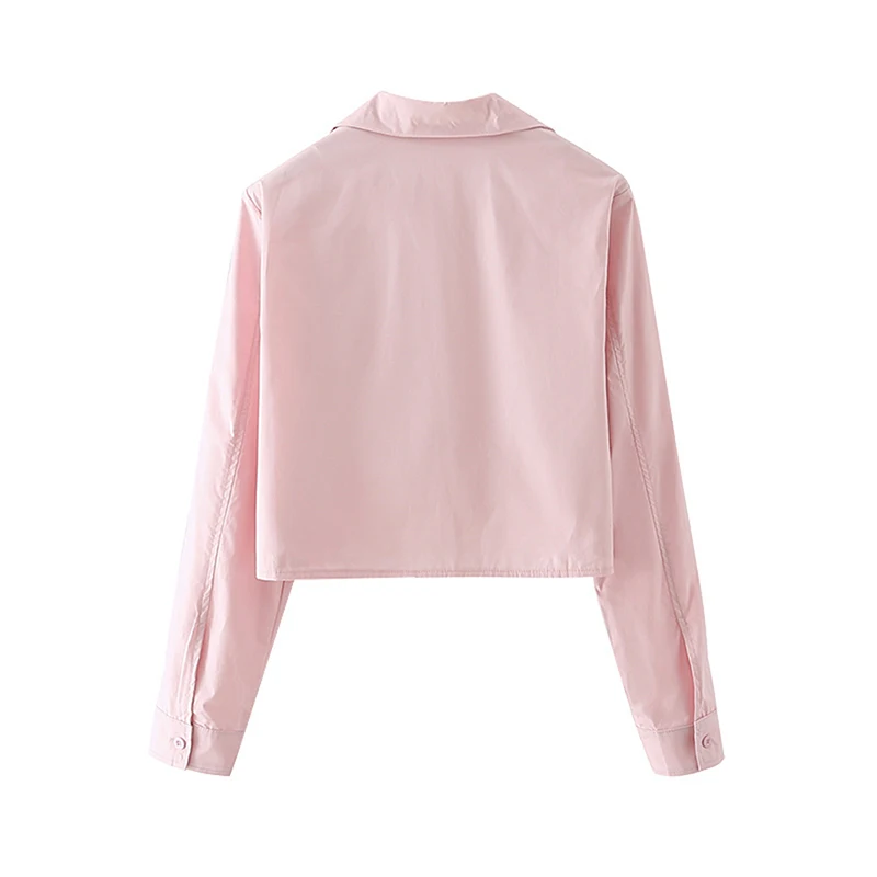 XEASY Casual Crop Top Women Blouses Fashion Lapel Collar Pink Short Shirt Long Sleeve Single Breasted Blouse Ladies Tops
XEASY Casual Crop Top Women Blouses Fashion Lapel Collar Pink Short Shirt Long Sleeve Single Breasted Blouse Ladies Tops