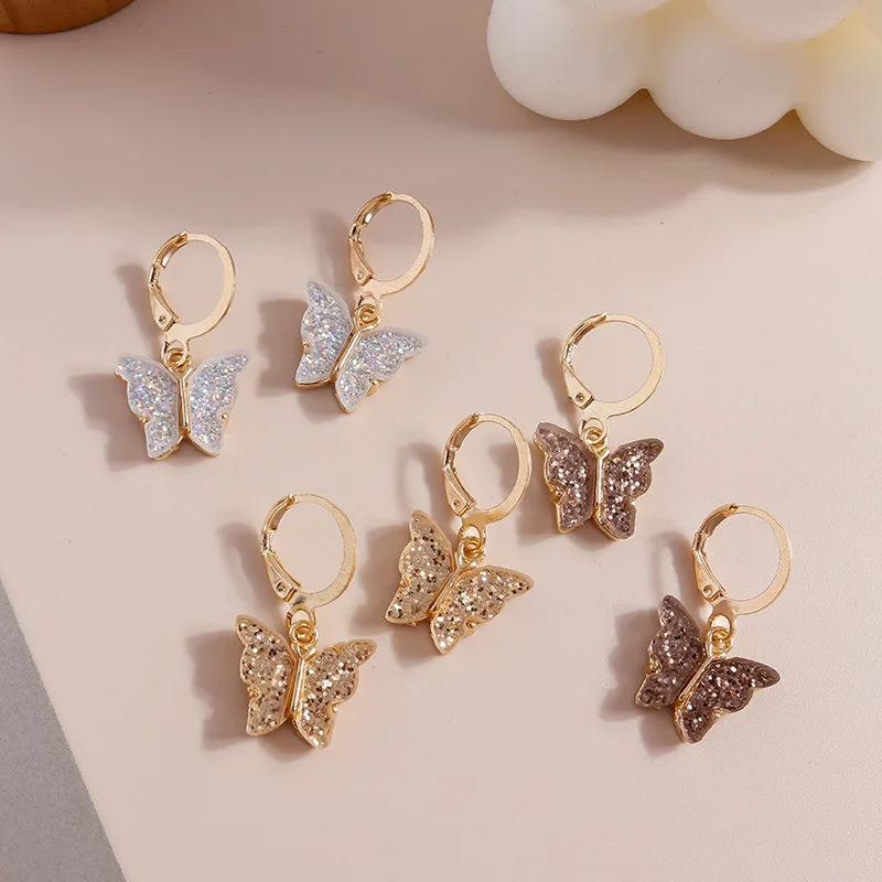 3PRS/SET Korean Fashion Earring Shiny Acrylic Butterfly Shape Jewelry Gold Small Fresh Sweet Drop Earing For Woman Cute Earring
3PRS/SET Korean Fashion Earring Shiny Acrylic Butterfly Shape Jewelry Gold Small Fresh Sweet Drop Earing For Woman Cute Earring