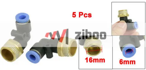 5Pcs 6mm Push In Connector 3/8" PT Thread Elbow Quick Fitting
5Pcs 6mm Push In Connector 3/8" PT Thread Elbow Quick Fitting