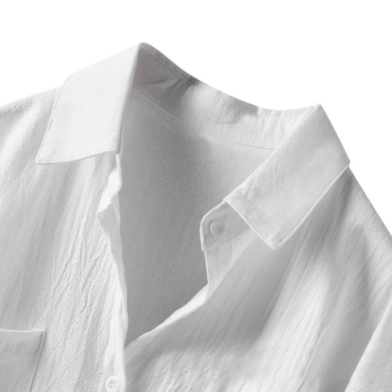 Women's New Solid Color Cardigan Half-sleeved Cotton Lines Pocket Shirt Loose Autumn Shirt
Women's New Solid Color Cardigan Half-sleeved Cotton Lines Pocket Shirt Loose Autumn Shirt