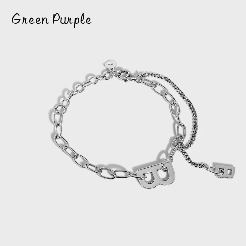 Green Purple Real S925 Sterling Silver Letter B Cuban Chain Bracelet Female Charms Bracelets for Women Wrist Fine Jewelry
Green Purple Real S925 Sterling Silver Letter B Cuban Chain Bracelet Female Charms Bracelets for Women Wrist Fine Jewelry