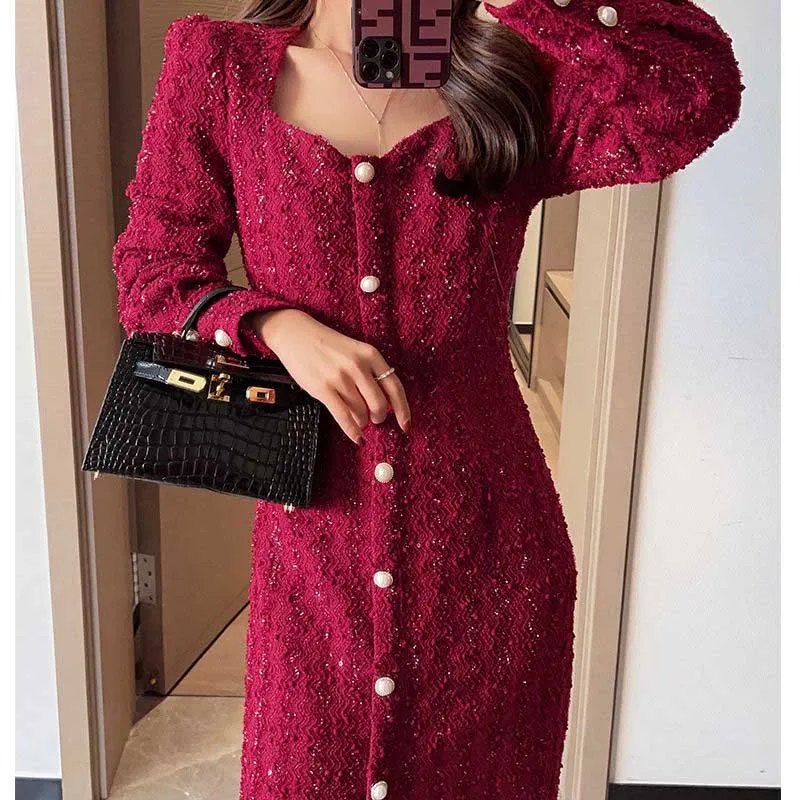 French Vintage Women Fashion Dress One-Piece Korean Holiday Dresses 2021 Spring Autumn Lady Single-Breasted Long Sleeves Dress
French Vintage Women Fashion Dress One-Piece Korean Holiday Dresses 2021 Spring Autumn Lady Single-Breasted Long Sleeves Dress
